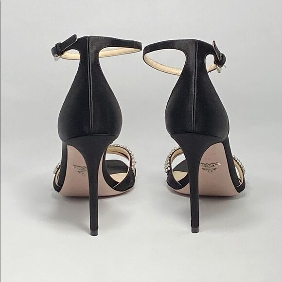 PRADA Crystal Embellished Satin Sandals - Picture 9 of 13